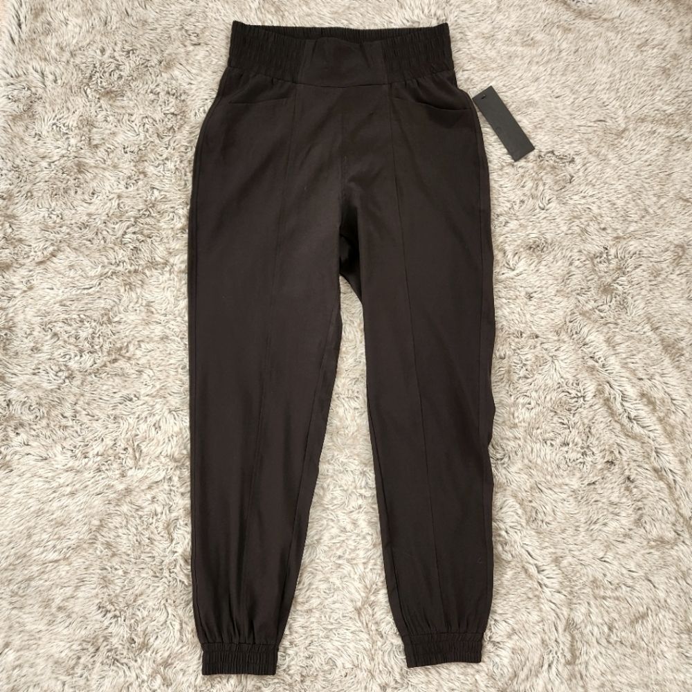 Mono B Elastic Waist Polyester Blend Jogger Pants Black Women's Size Small‎